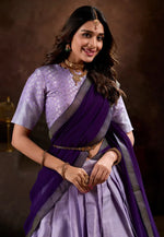 Load image into Gallery viewer, Lavender Jacquard Silk Readymade Lehenga Choli
