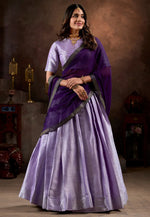 Load image into Gallery viewer, Lavender Jacquard Silk Readymade Lehenga Choli
