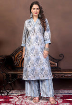 Load image into Gallery viewer, Lavender Muslin Kurta Set With Palazzo
