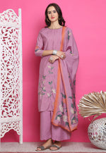 Load image into Gallery viewer, Lavender Muslin Pakistani Suit
