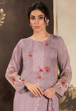 Load image into Gallery viewer, Lavender Muslin Pakistani Suit
