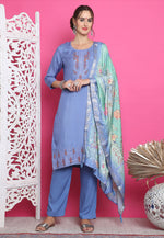 Load image into Gallery viewer, Lavender Muslin Pant Style Suit
