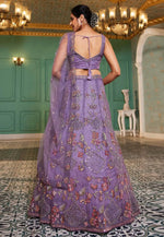 Load image into Gallery viewer, Lavender Net A Line Lehenga Choli
