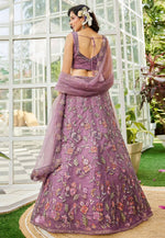 Load image into Gallery viewer, Lavender Net A Line Lehenga Choli
