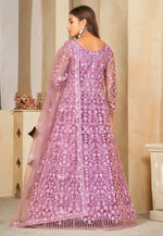 Load image into Gallery viewer, Lavender Net Embroidered Anarkali Suit

