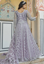 Load image into Gallery viewer, Lavender Net Embroidered Long Anarkali Suit
