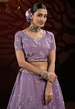 Load image into Gallery viewer, Lavender Net Lehenga Choli
