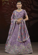 Load image into Gallery viewer, Lavender Net Lehenga Choli
