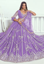Load image into Gallery viewer, Lavender Net Lehenga Choli
