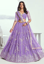 Load image into Gallery viewer, Lavender Net Lehenga Choli
