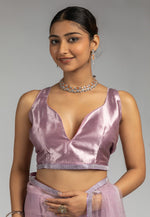 Load image into Gallery viewer, Lavender Net Saree With Blouse
