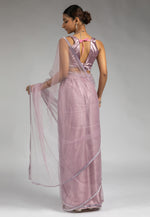 Load image into Gallery viewer, Lavender Net Saree With Blouse
