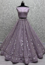 Load image into Gallery viewer, Lavender Net Wedding Lehenga Choli
