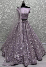 Load image into Gallery viewer, Lavender Net Wedding Lehenga Choli
