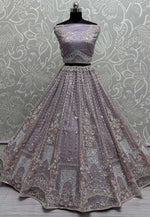 Load image into Gallery viewer, Lavender Net Wedding Lehenga Choli
