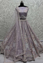 Load image into Gallery viewer, Lavender Net Wedding Lehenga Choli
