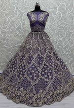 Load image into Gallery viewer, Lavender Net Wedding Lehenga Choli
