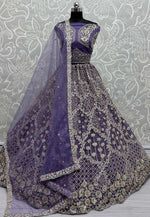 Load image into Gallery viewer, Lavender Net Wedding Lehenga Choli
