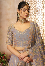 Load image into Gallery viewer, Lavender Net Wedding Lehenga Choli
