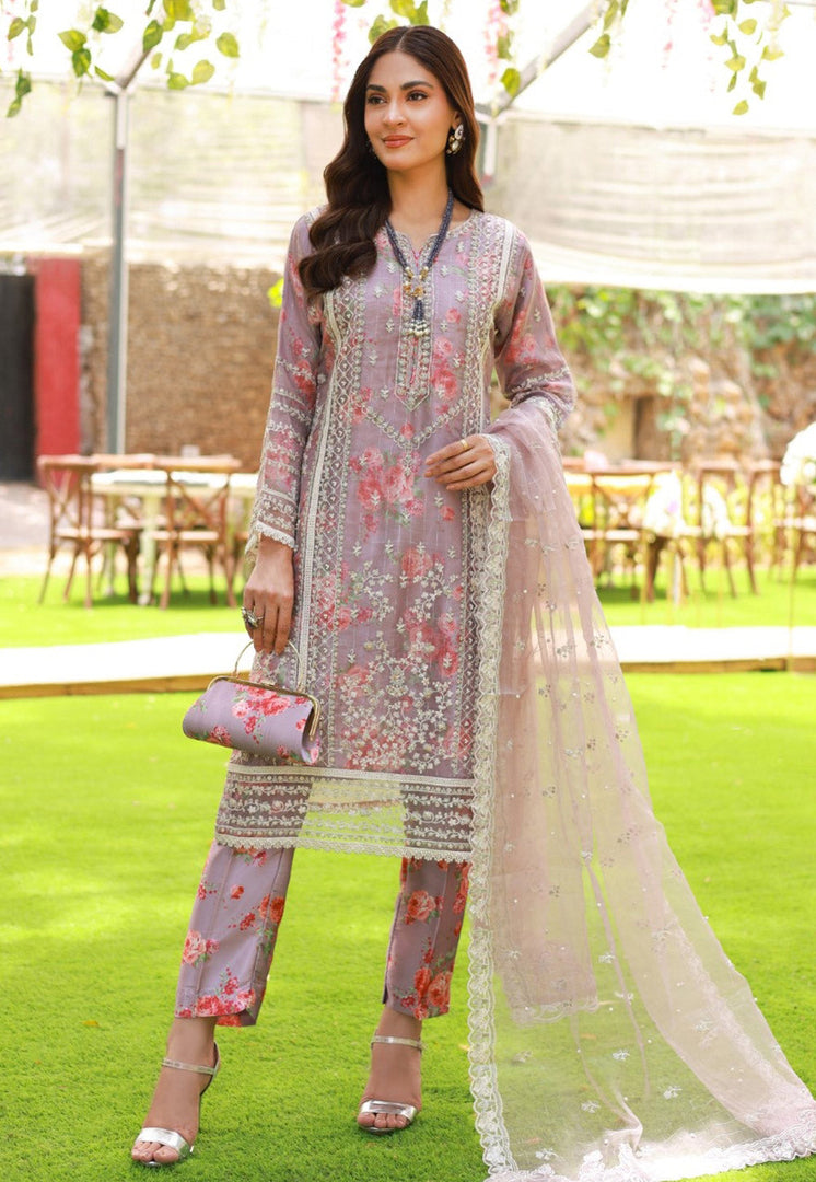 Lavender Organza Pant Style Suit