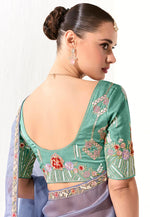 Load image into Gallery viewer, Lavender Organza Saree With Blouse
