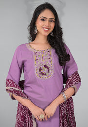 Lavender Rayon Readymade Pakistani Suit