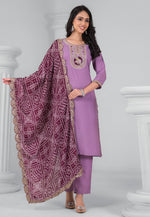 Load image into Gallery viewer, Lavender Rayon Readymade Pakistani Suit
