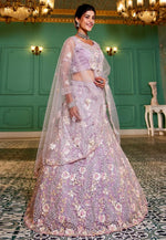 Load image into Gallery viewer, Lavender Satin Lehenga Choli
