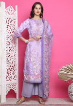 Load image into Gallery viewer, Lavender Satin Palazzo Suit
