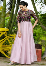 Load image into Gallery viewer, Lavender Satin Silk Gown
