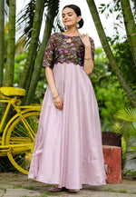 Load image into Gallery viewer, Lavender Satin Silk Gown
