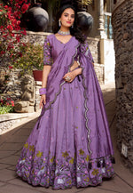 Load image into Gallery viewer, Lavender Shimmer Lehenga Choli
