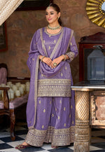 Load image into Gallery viewer, Lavender Shimmer Readymade Palazzo Suit
