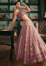 Load image into Gallery viewer, Lavender Silk A Line Lehenga Choli
