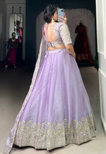 Load image into Gallery viewer, Lavender Silk Circular Lehenga Choli
