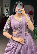 Load image into Gallery viewer, Lavender Silk Circular Lehenga Choli
