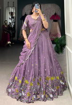 Load image into Gallery viewer, Lavender Silk Circular Lehenga Choli

