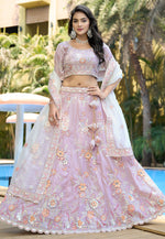 Load image into Gallery viewer, Lavender Silk Circular Lehenga Choli
