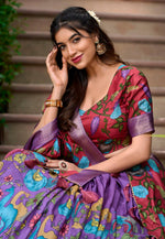Load image into Gallery viewer, Lavender Silk Floral Lehenga choli
