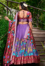 Load image into Gallery viewer, Lavender Silk Floral Lehenga choli

