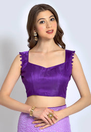 Lavender Silk Half N Half Saree