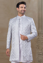 Load image into Gallery viewer, Lavender Silk Indo Western Suit
