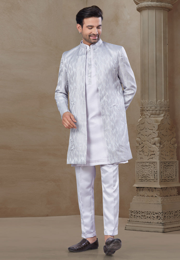Lavender Silk Indo Western Suit
