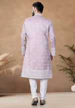 Load image into Gallery viewer, Lavender Silk Indo Western Suit
