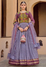 Load image into Gallery viewer, Lavender Silk Long Anarkali Suit
