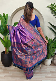 Lavender Silk Paithani Saree