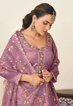 Load image into Gallery viewer, Lavender Silk Pakistani Suit
