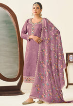 Load image into Gallery viewer, Lavender Silk Pakistani Suit
