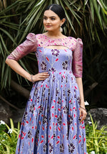 Load image into Gallery viewer, Lavender Silk Printed Gown
