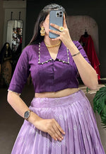 Load image into Gallery viewer, Lavender Silk Readymade Lehenga Choli
